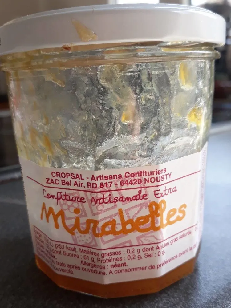 Confiture artisanale extra de mirabelles