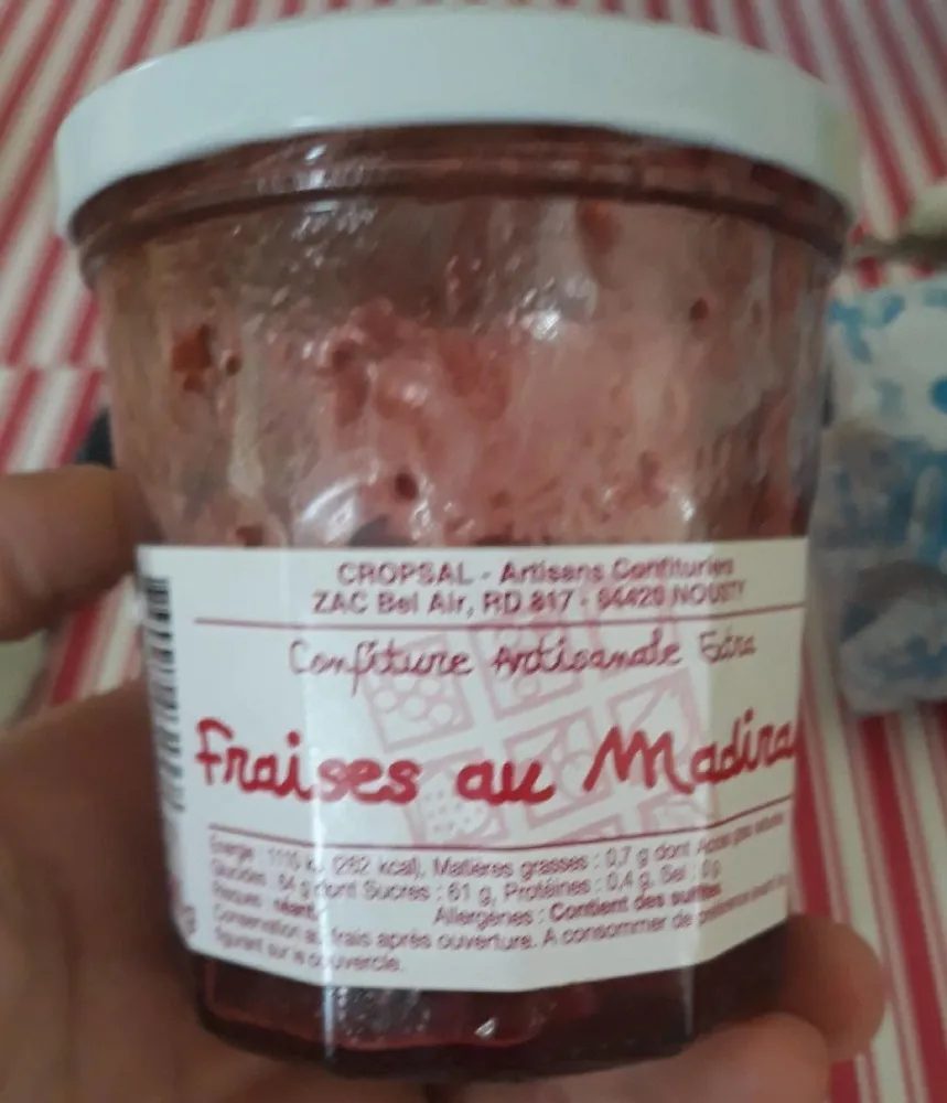 Confiture artisanale fraises au madiran