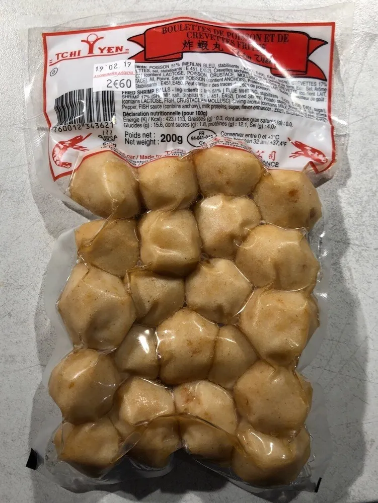 Boulettes de poisson et de crevettes frites