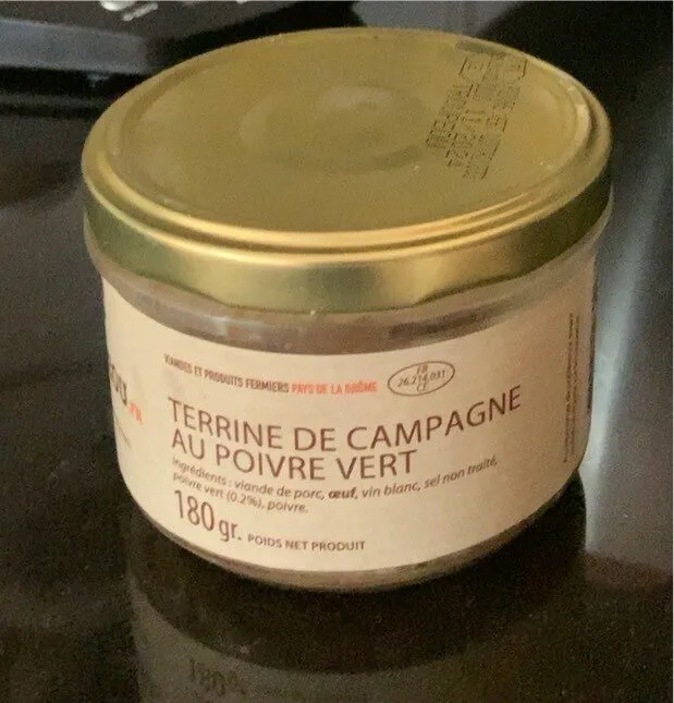 Terrine de campagne au poivre vert