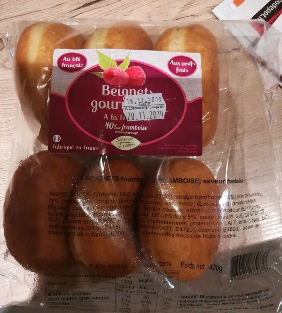 Beignets à la framboise