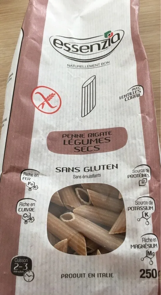 Pates rigate legumes secs
