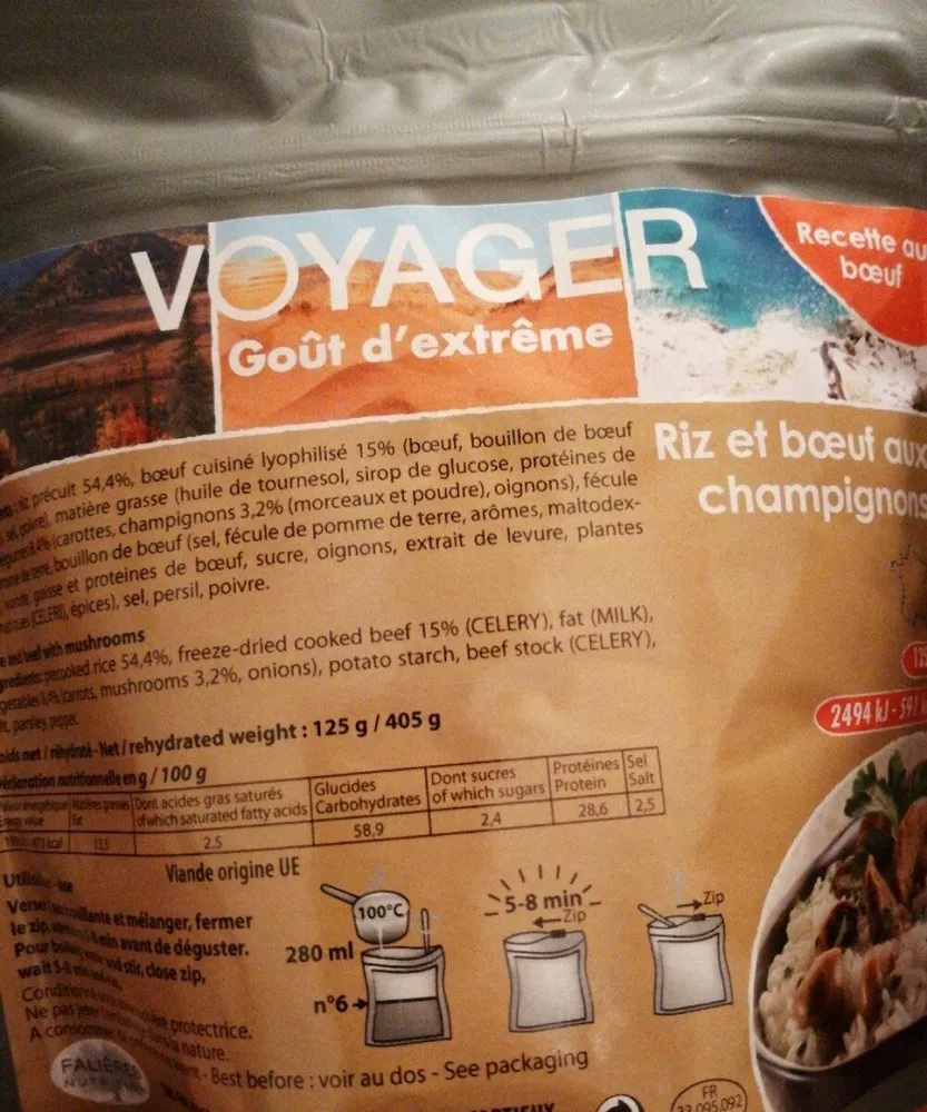 Riz et bœuf aux champignons