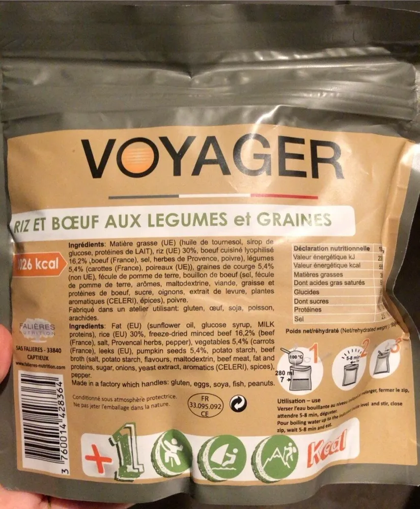 Riz et boeuf aux légumes et graines