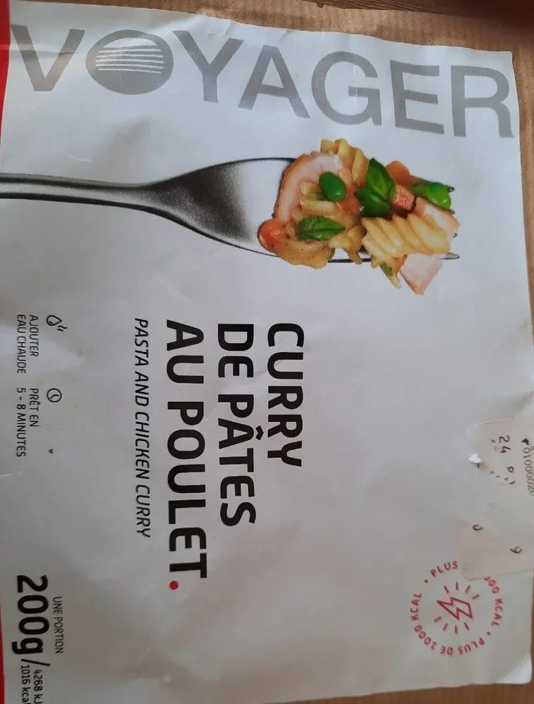 Curry de pâtes au poulet