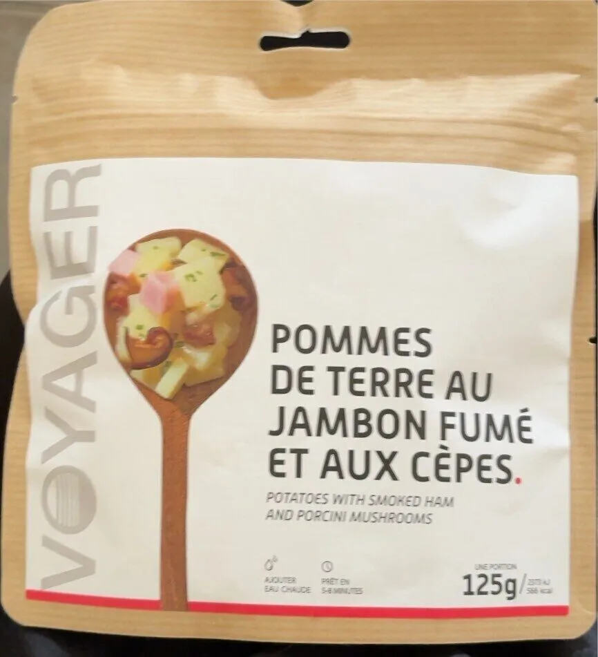 Pomme de terre au jambon fumé et aux cèpes