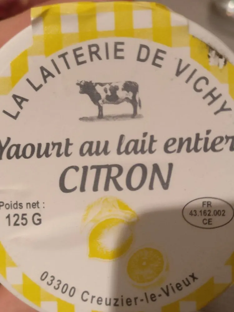 Yaourt au lait entier citron