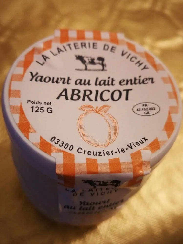 Yaourt au lait entier abricot