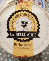 Sorbet à la pêche jaune 70% de fruit LA BELLE AUDE, pot de