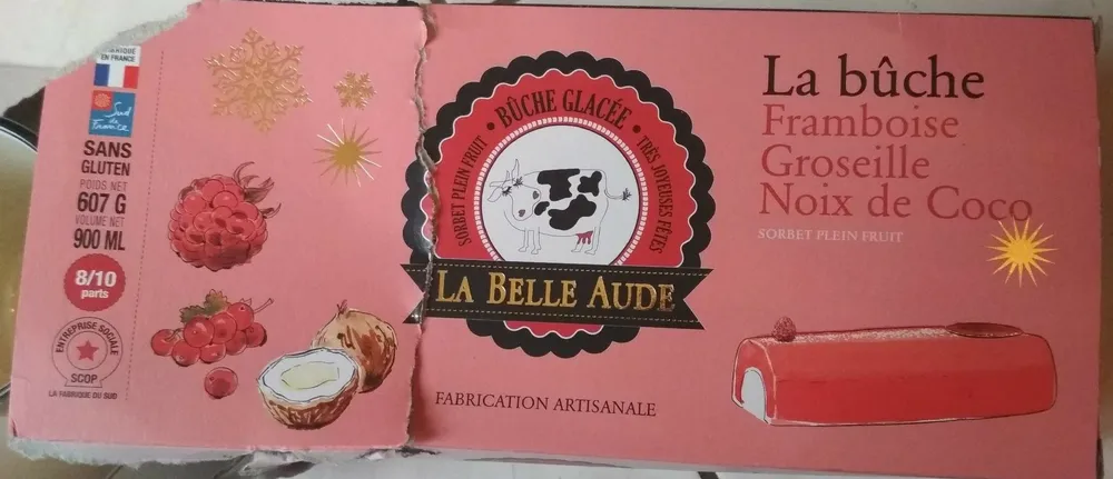 Bûche framboise groseilles noix de coco