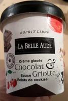 Crème glacée Chocolat & sauce Griotte éclats de cookies
