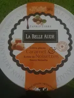 Creme glacée caramel éclats de noisettes sauce caramel
