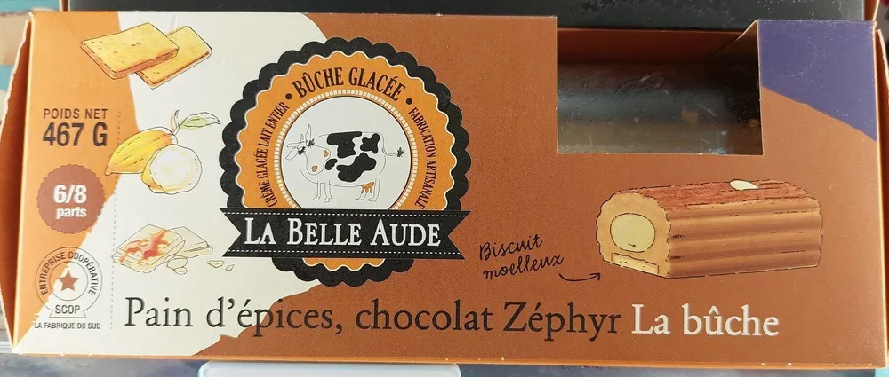 Bûche glacée Pain d'épices, chocolat Zéphyr