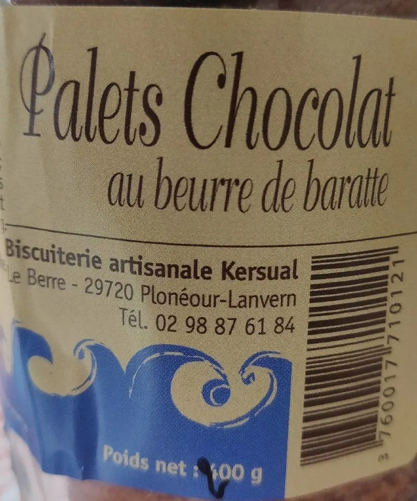 Palets chocolat au beurre de baratte