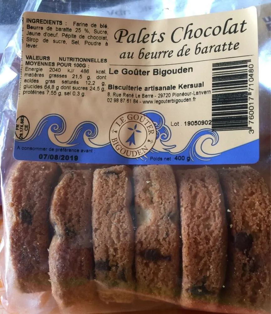 Palet Chocolat au beurre de baratte