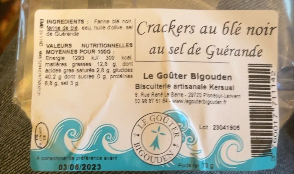 Crackers au blé noir au sel de Guérande