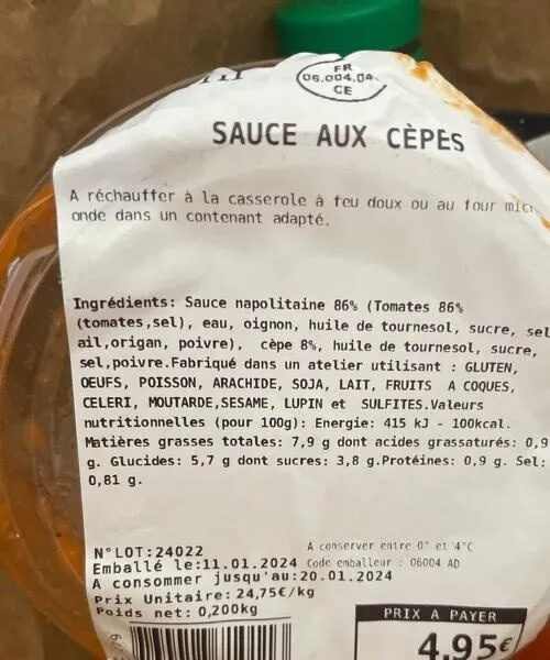 Sauce aux cèpes Perrin