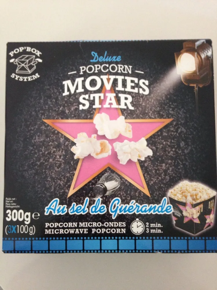 Pop'box pop corn sel de Guérande micro ondes MOVIES STAR, 3 unitées