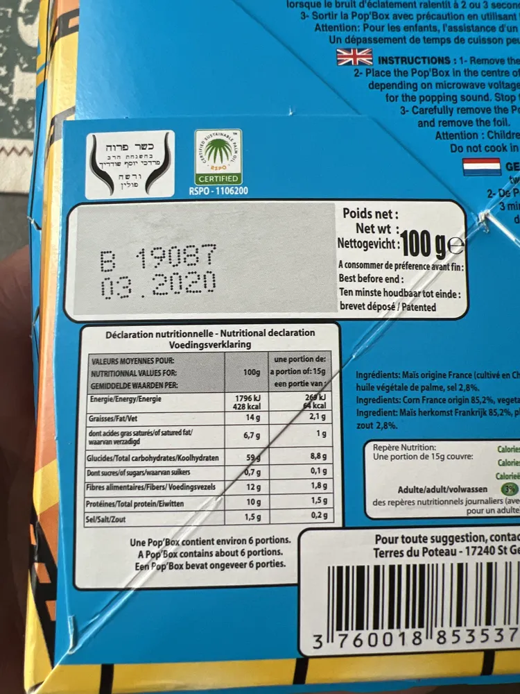 100G Popcorn Sale Movies Pop