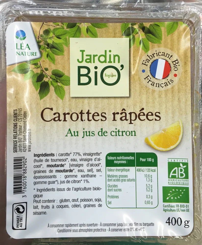 Carottes râpées au jus de citron