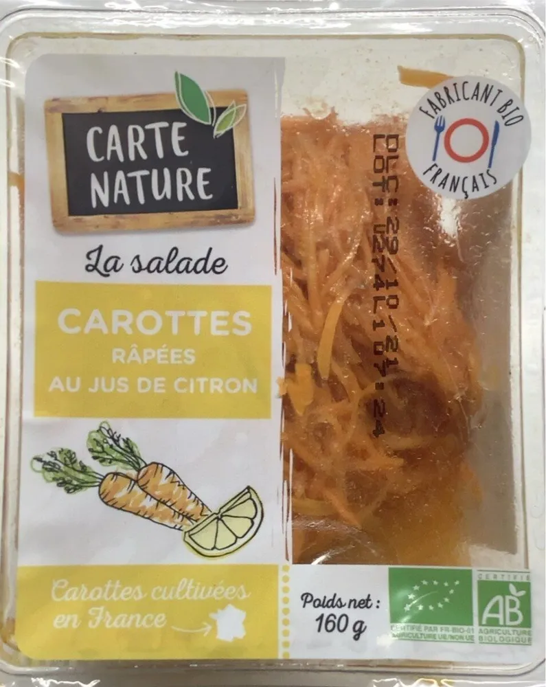 Carottes râpées au jus de citron