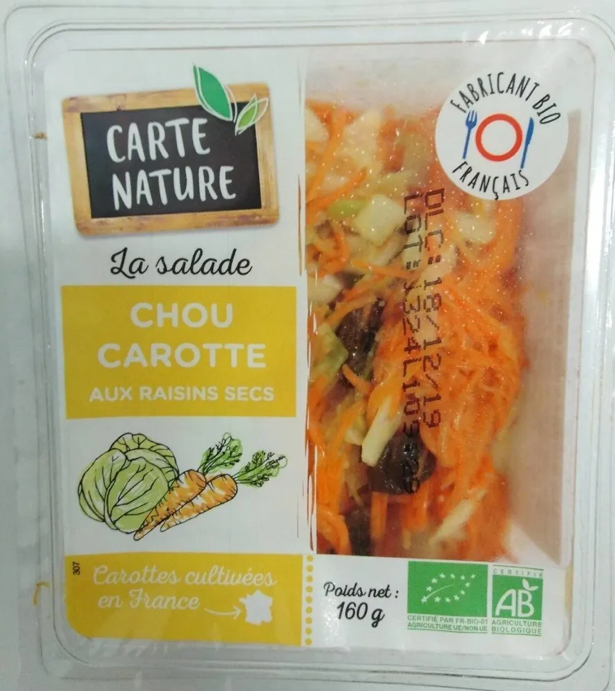 Chou carotte aux raisins secs