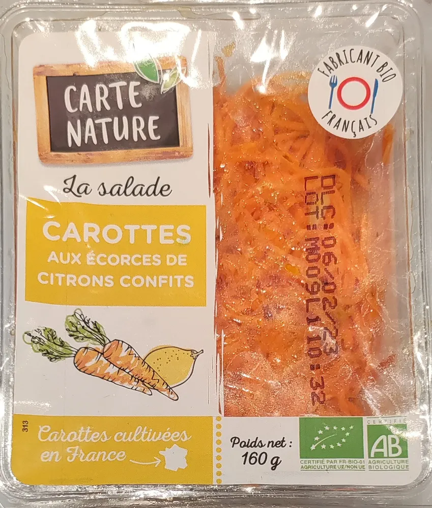 Carottes aux écorces de citrons confits