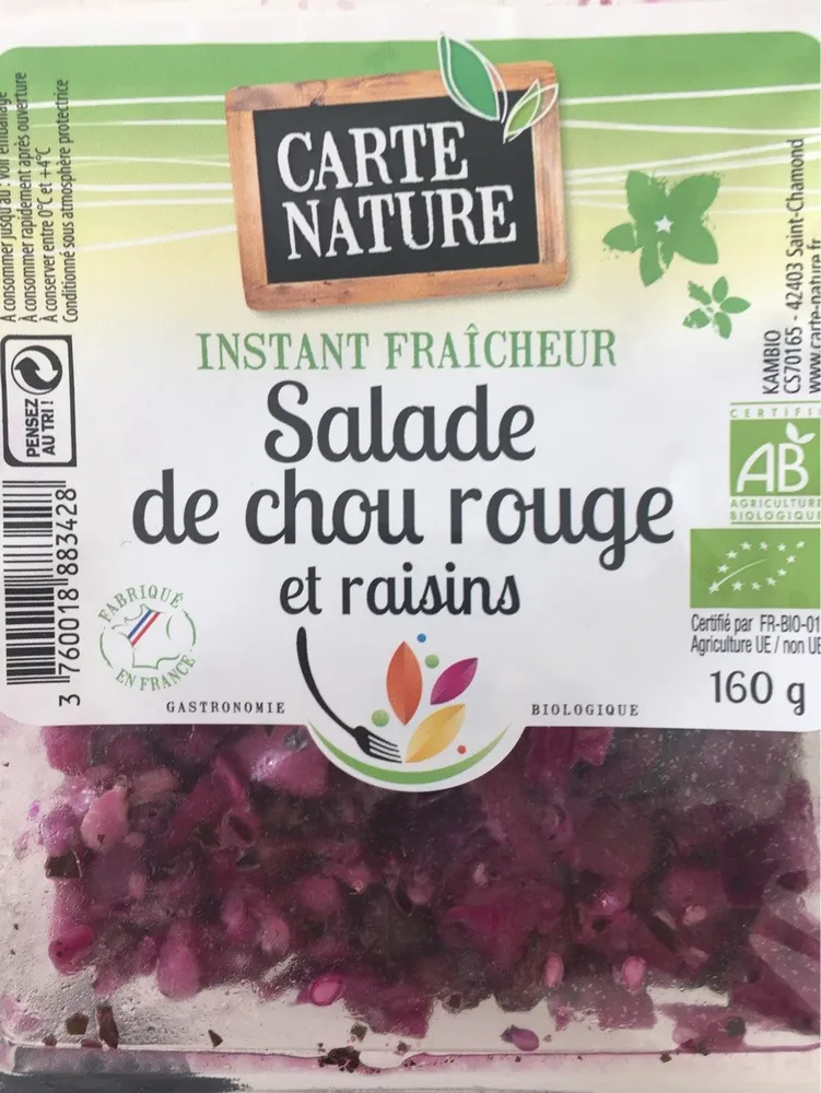 Salade de chou rouge et raisins
