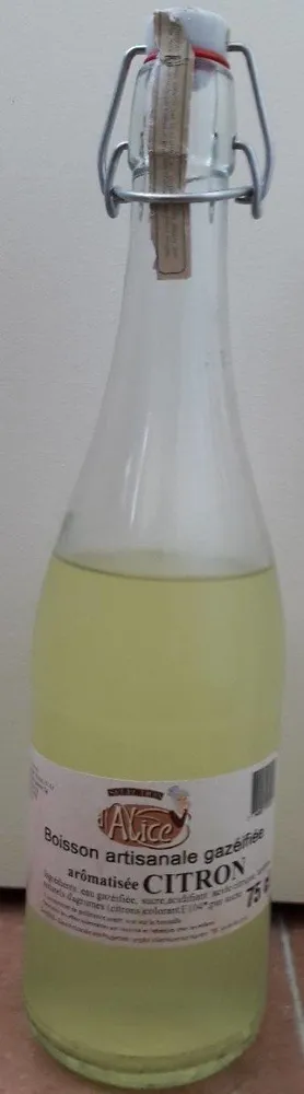 Boisson artisanale gazéifiée aromatisée citron