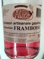 Boisson artisanale gazéifiée arômatisée framboise