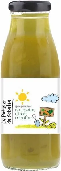 Gaspacho courgette, citron, menthe