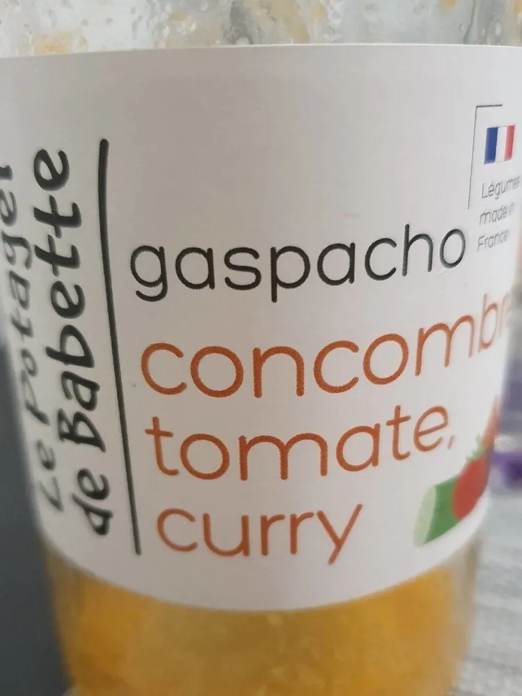 Gaspacho concombre tomate curry