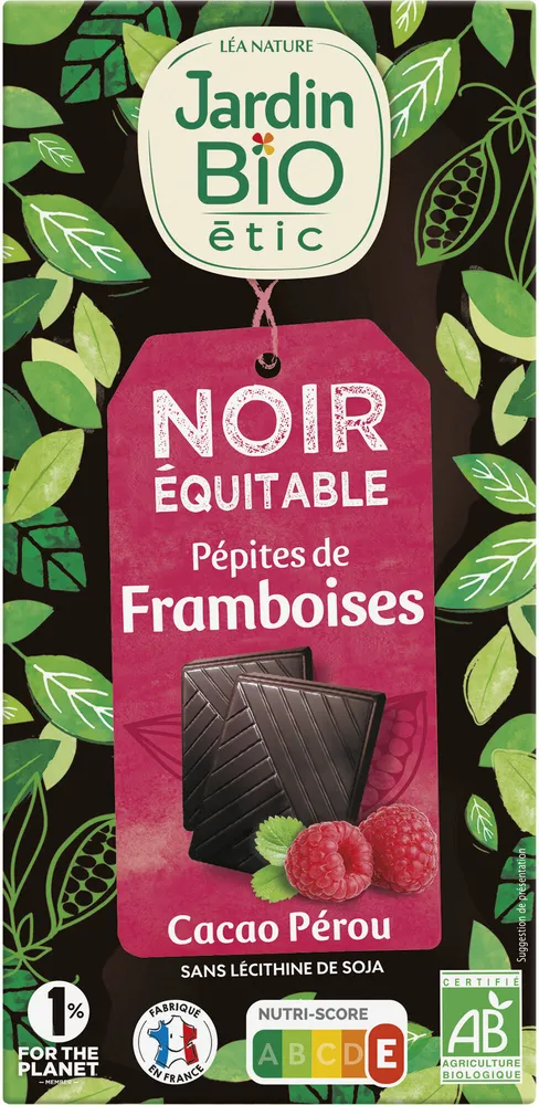 Chocolat Noir Framboise Jardin Bio