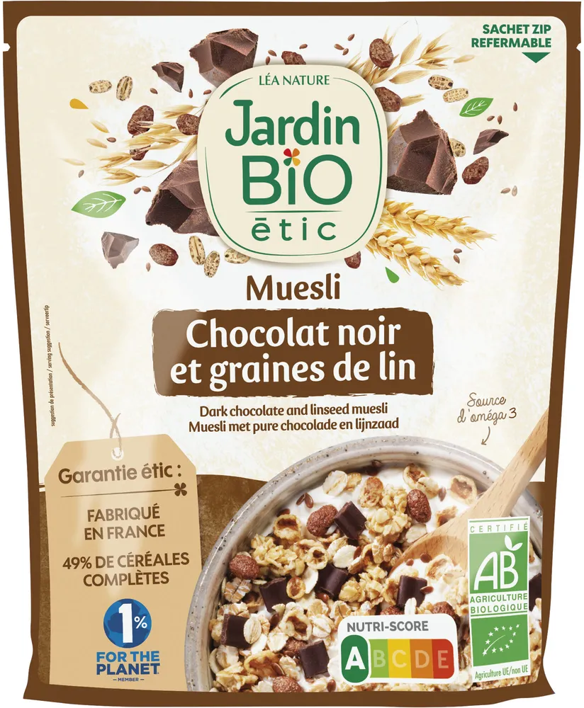 Muesli chocolat noir et graines de lin
