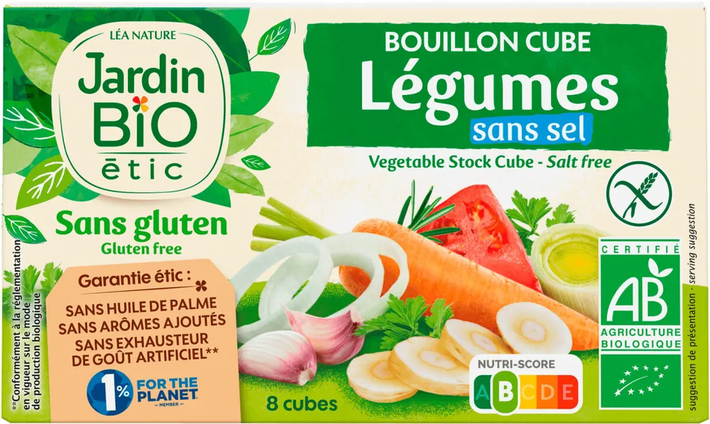 Bouillon cube Légumes sans sel sans gluten