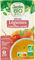 Velouté légumes et lentilles corail