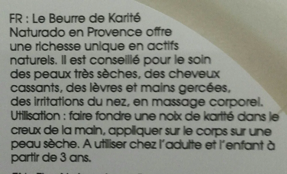 Le Beurre de Karité