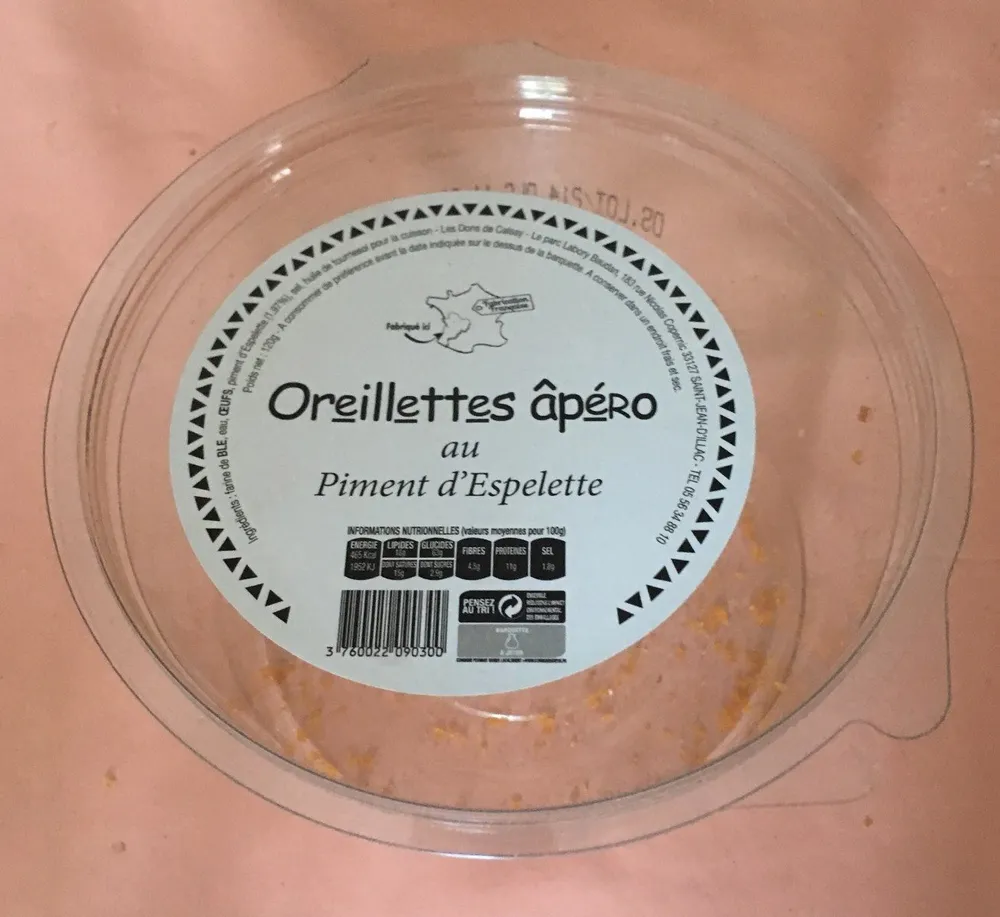 Oreillettes âpéro au piment d'espelette