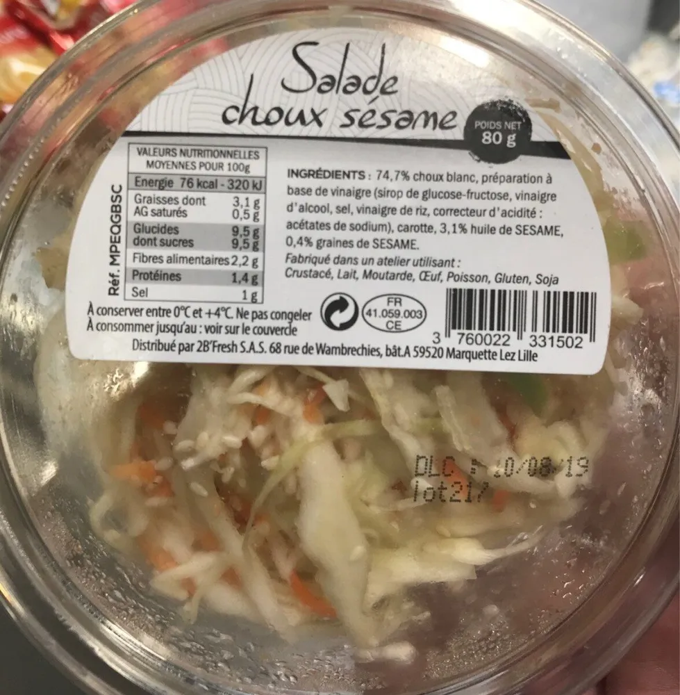 Salade chou sesame