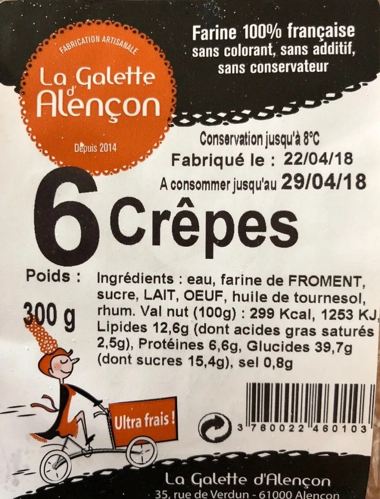 6 crêpes
