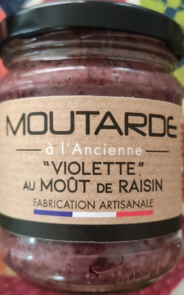 Moutarde à l'ancienne violette au moût de raisin