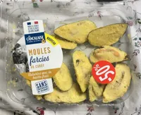 Moules cuites farcies au curry