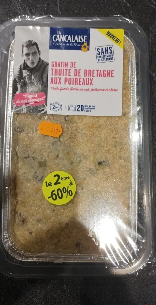 Gratin de truite de Bretagne aux poireaux