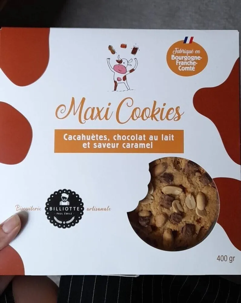 Maxi cookies (Cacahuètes, chocolat au lait et saveur caramel)