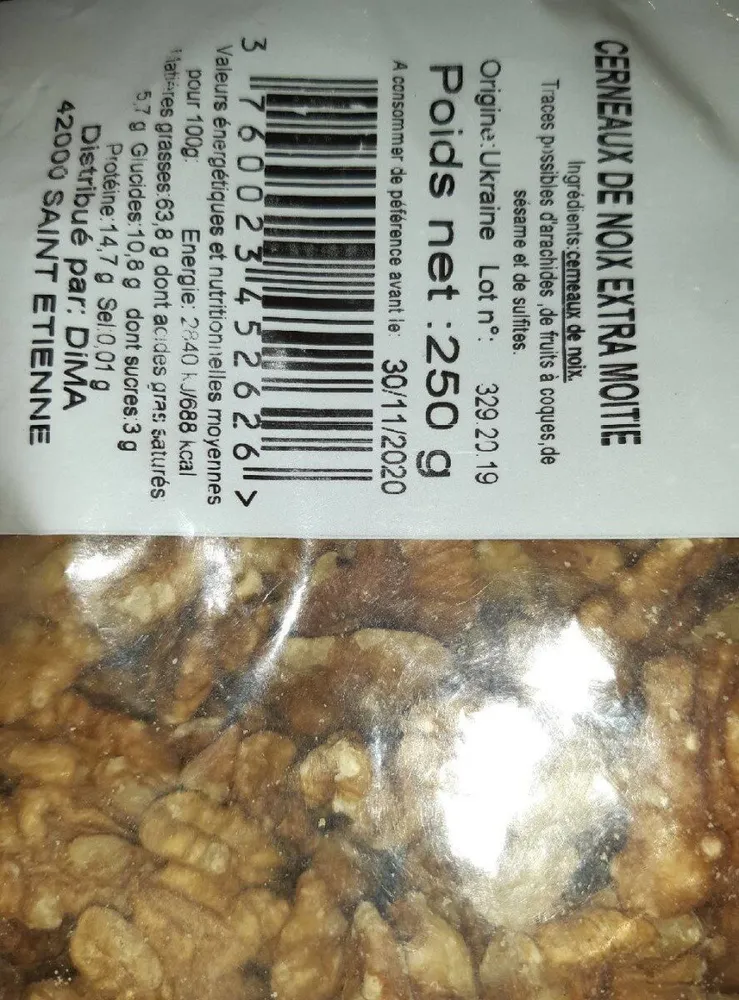 Cerneaux de noix extra moitié