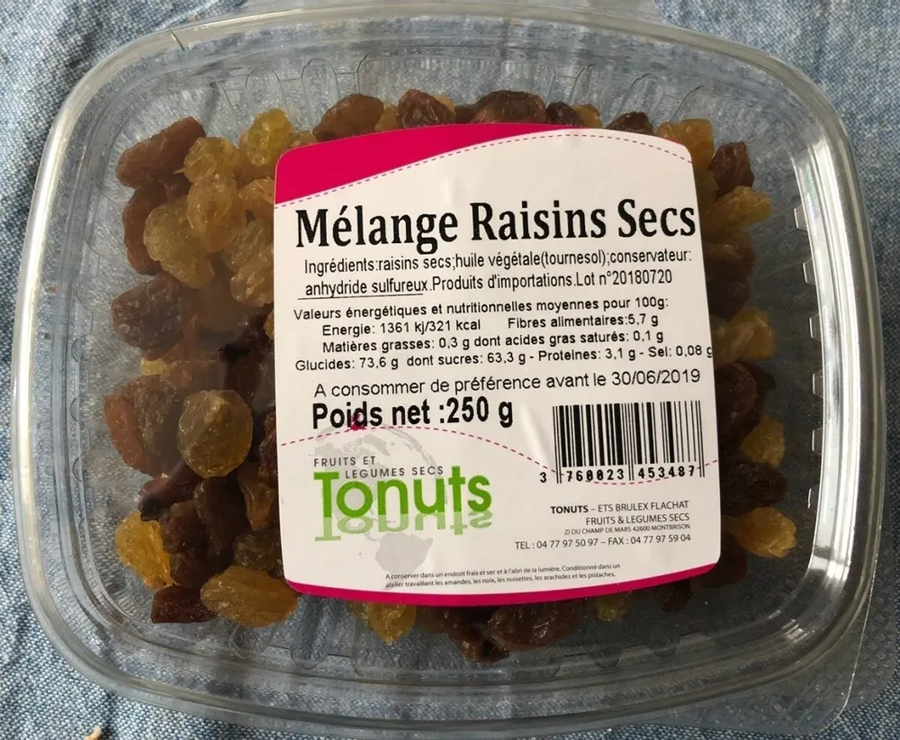 Mélange raisins secs