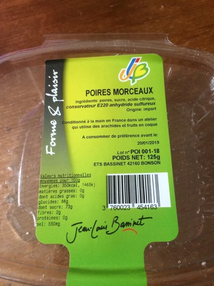 Poires morceaux