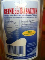 Eau minerale naturelle gazeuse REINE DES BASALTES