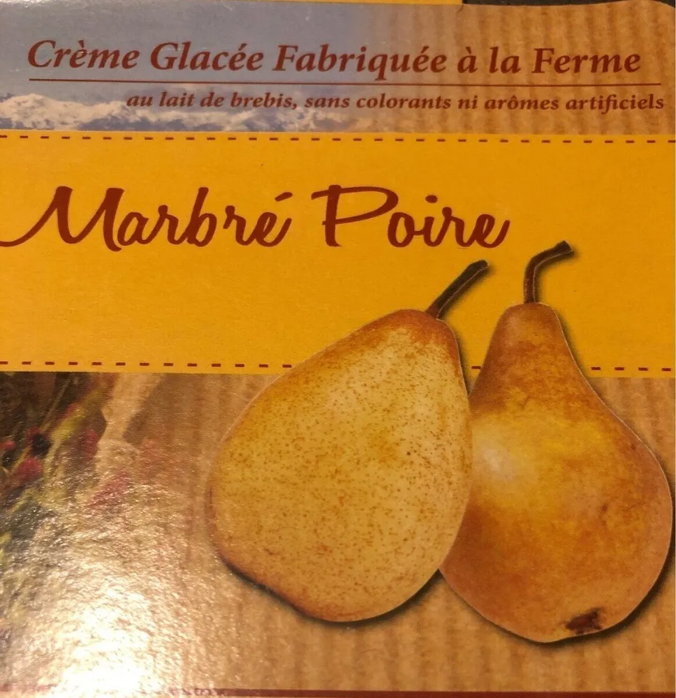 Crème glacée au lait de brebis marbré poire