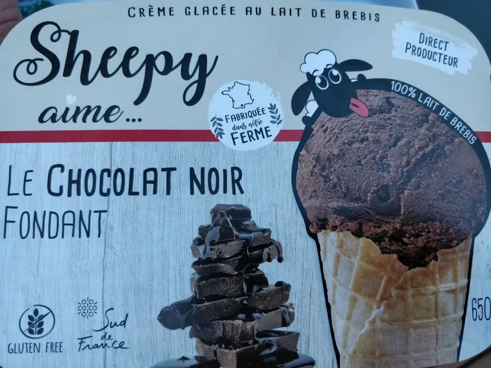 Crème glacée au lait de brebis (chocolat noir)